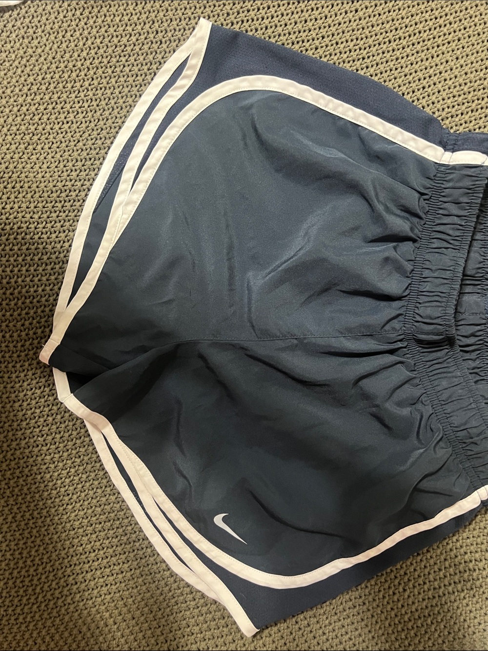 Nike Navy Shorts with White Trim and Swoosh
